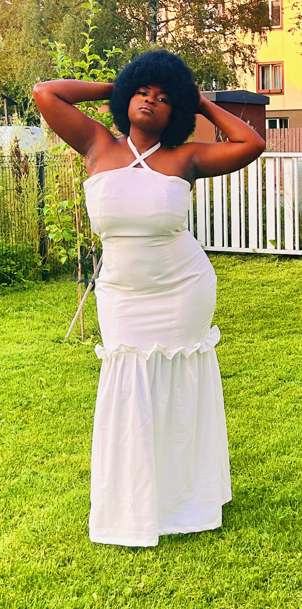ITUNU Cross-Neck Maxi Gown